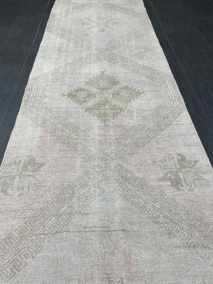 Beige Turkish Runner Rug 2' 8" x 13' 4" Hand-Knotted view 9