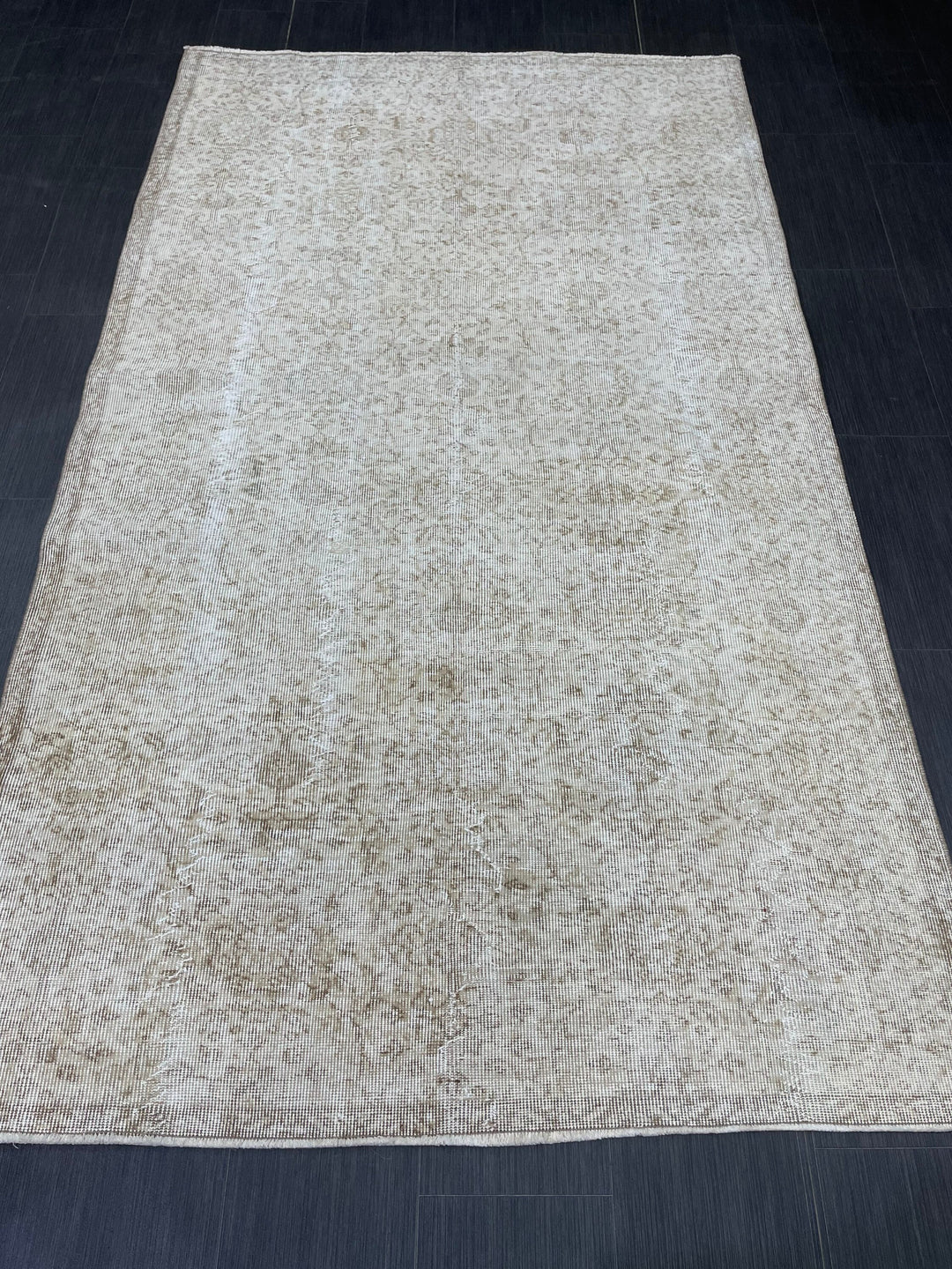 Beige Turkish Runner Rug 4' 11" x 8' 5" Hand-Knotted view