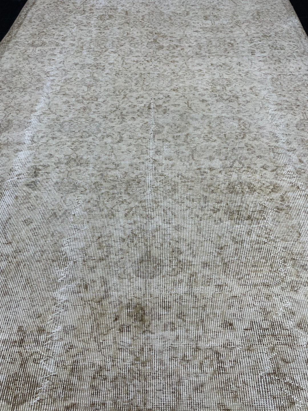 Beige Turkish Runner Rug 4' 11" x 8' 5" Hand-Knotted reverse