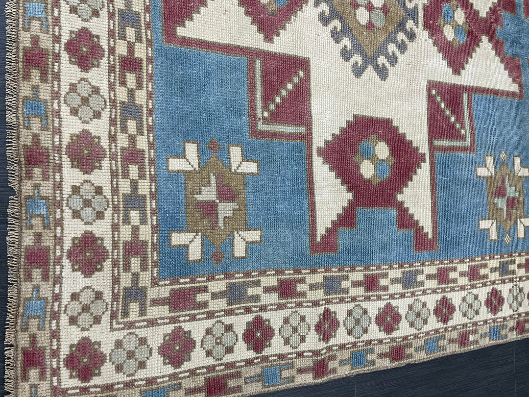 Blue Turkish Oushak Rug 5' 3" x 7' 8" Hand-Knotted | No. WR91137