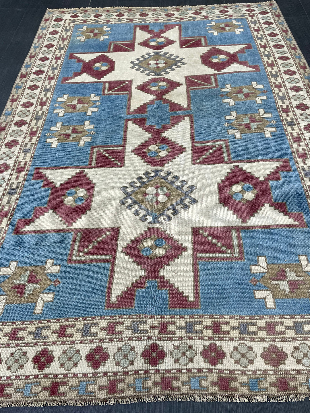 Blue Turkish Oushak Rug 5' 3" x 7' 8" Hand-Knotted | No. WR91137