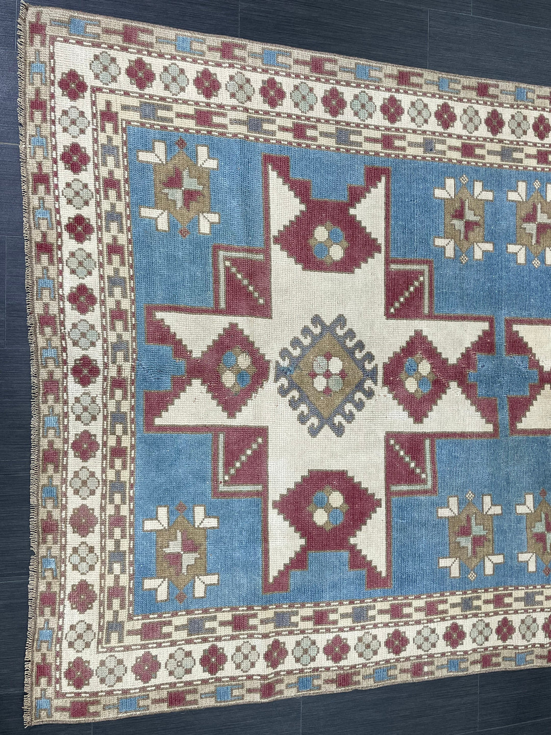 Blue Turkish Oushak Rug 5' 3" x 7' 8" Hand-Knotted | No. WR91137