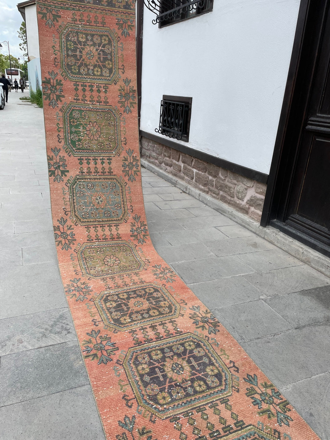 Beige Turkish Runner Rug 2' 7" x 21' 8" Hand-Knotted detail