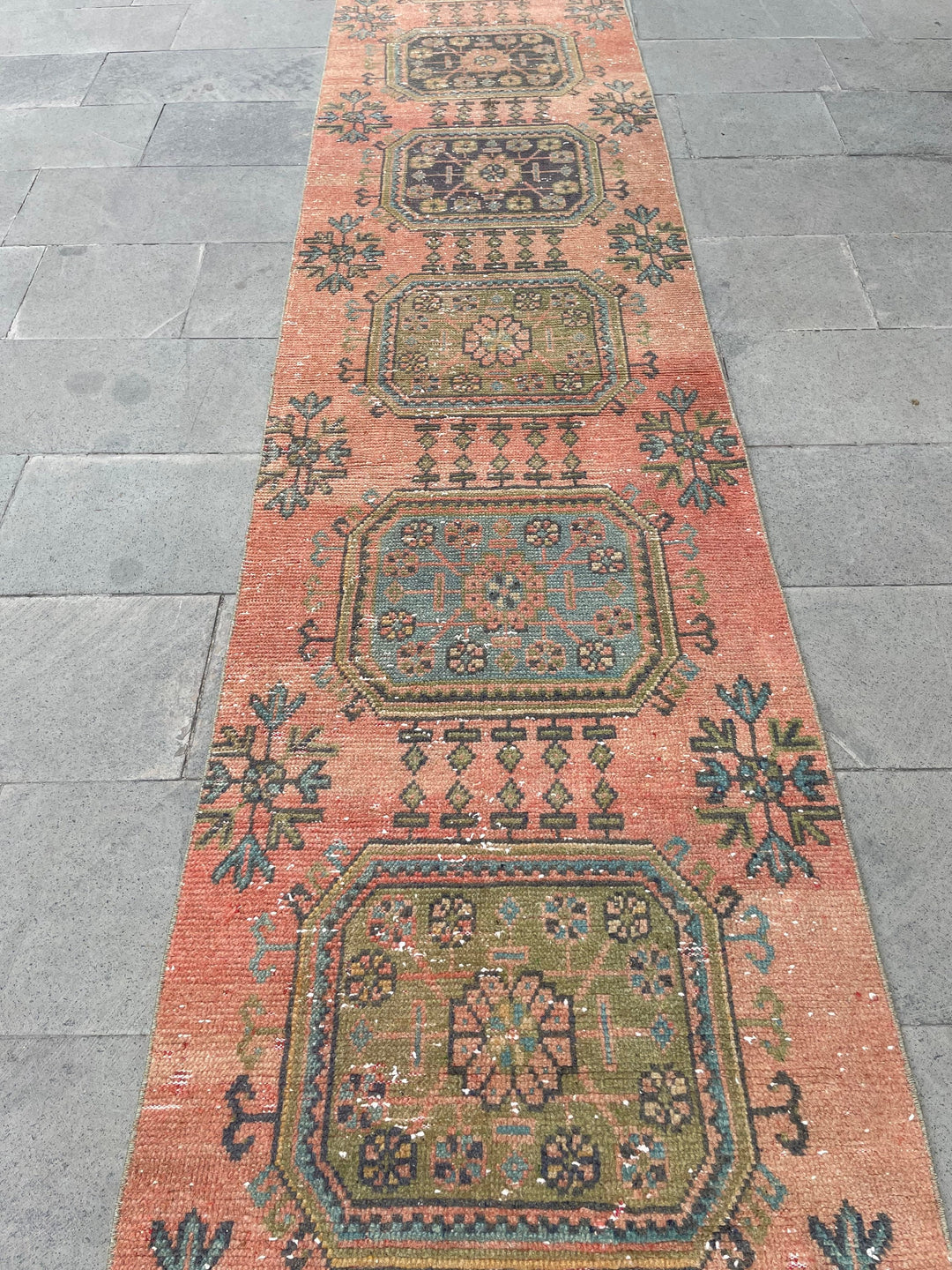 Beige Turkish Runner Rug 2' 7" x 21' 8" Hand-Knotted field