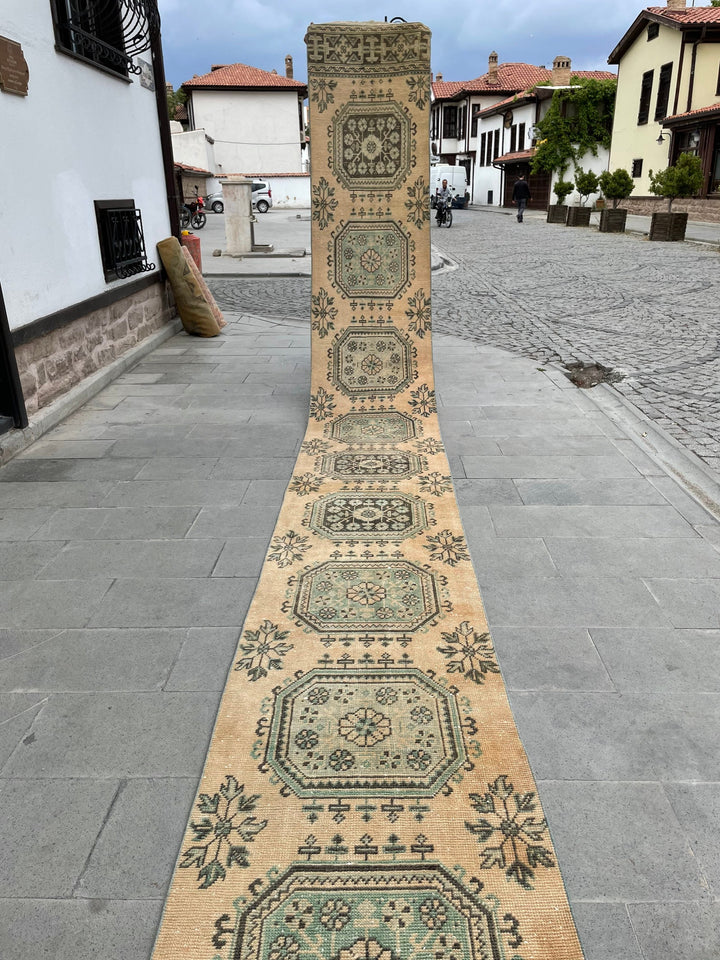 Beige Turkish Runner Rug 2' 5" x 22' 2" Hand-Knotted view