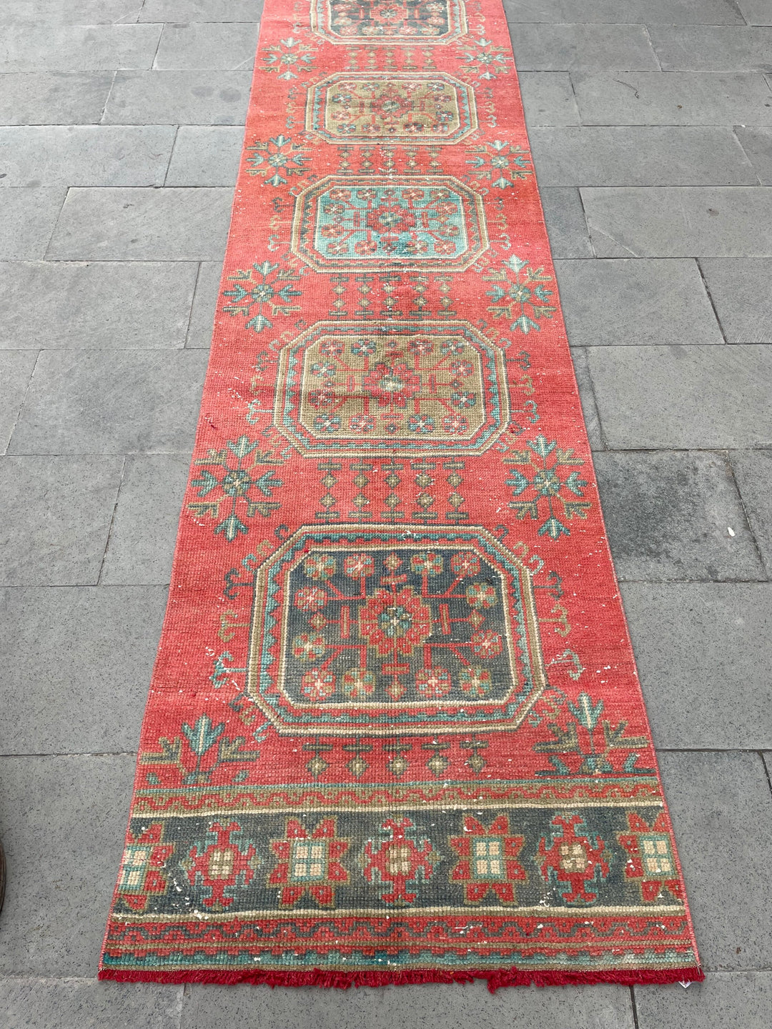 Red Turkish Runner Rug 2' 8" x 20' 6" Hand-Knotted view