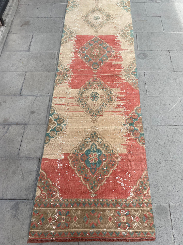 Beige Turkish Runner Rug 2' 8" x 20' 6" Hand-Knotted view 9