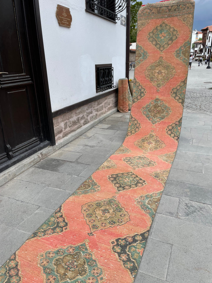 Red Turkish Runner Rug 2' 9" x 20' 3" Hand-Knotted view