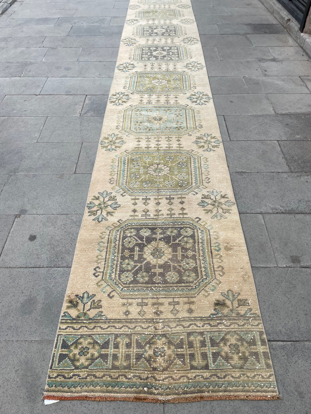Beige Turkish Runner Rug 2' 6" x 20' 2" Hand-Knotted view