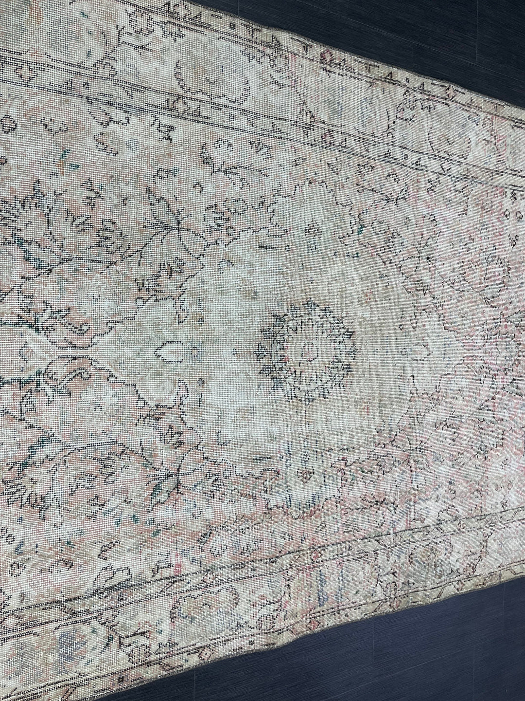Blue Turkish Runner Rug 4' 8" x 9' 11" Hand-Knotted | No. WR14800