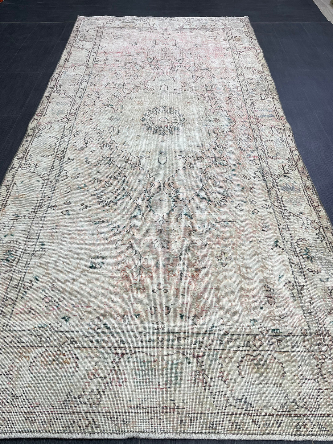 Blue Turkish Runner Rug 4' 8" x 9' 11" Hand-Knotted | No. WR14800