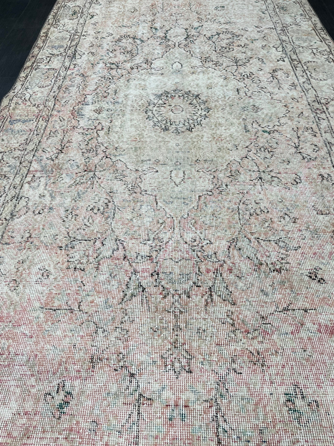 Blue Turkish Runner Rug 4' 8" x 9' 11" Hand-Knotted | No. WR14800