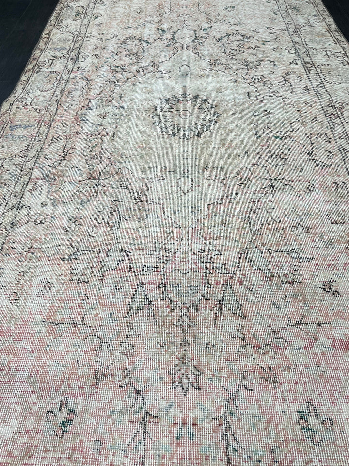 Blue Turkish Runner Rug 4' 8" x 9' 11" Hand-Knotted | No. WR14800