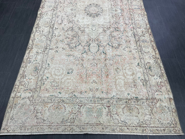 Blue Turkish Runner Rug 4' 8" x 9' 11" Hand-Knotted | No. WR14800