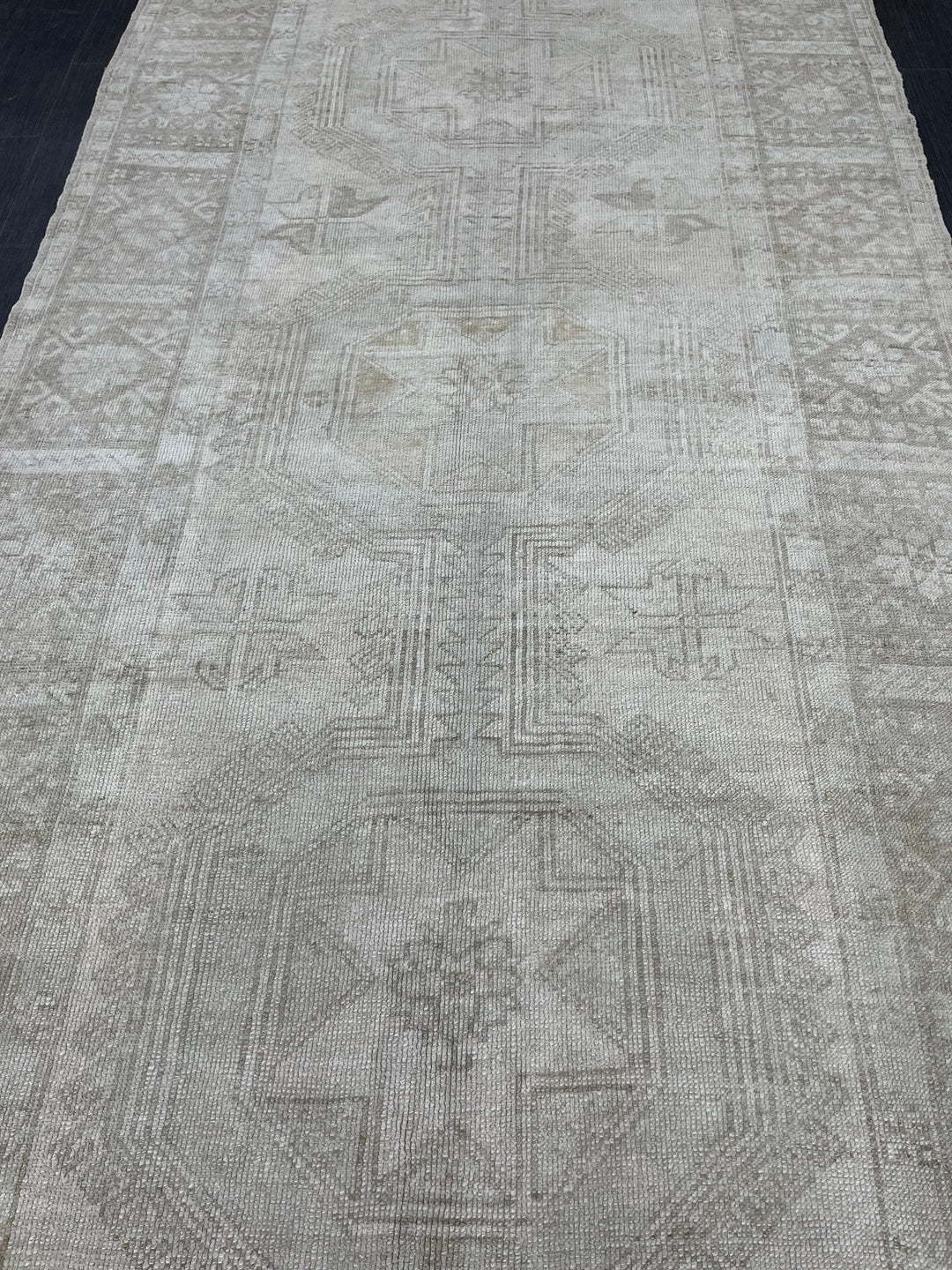 Rust Turkish Runner Rug 4' 6" x 10' 9" Hand-Knotted reverse