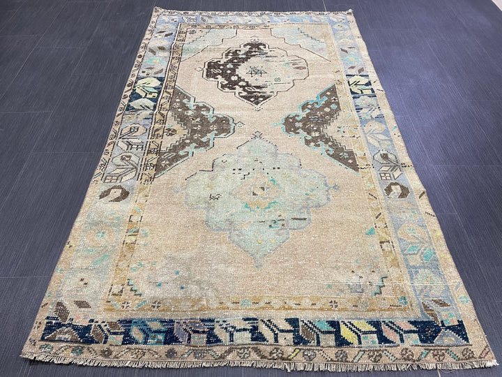 Rust Turkish Runner Rug 3' 7" x 6' Hand-Knotted