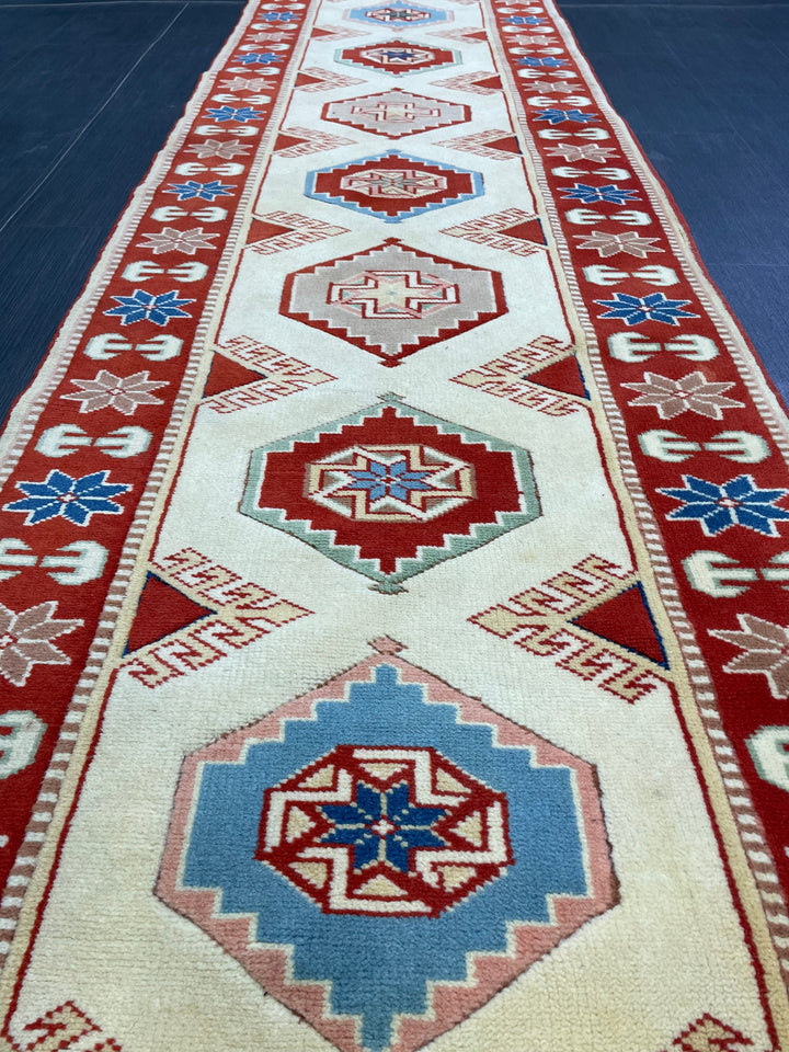 Beige Turkish Runner Rug 2' 7" x 11' 4" Hand-Knotted view