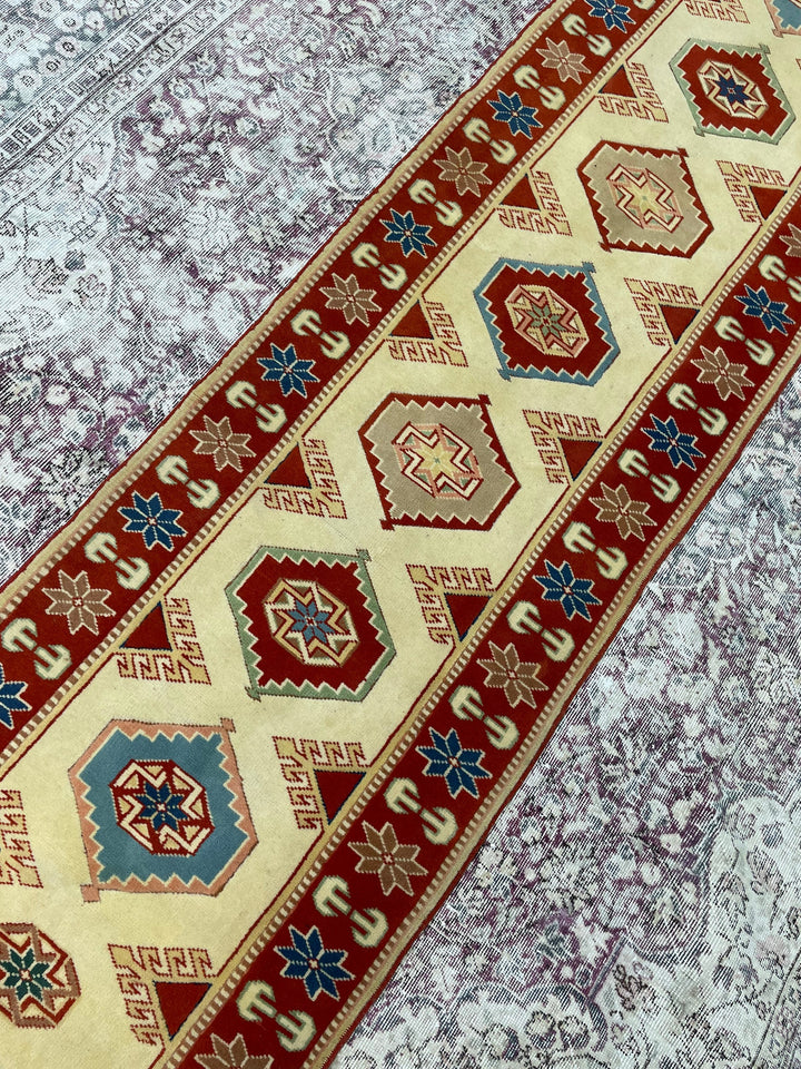 Beige Turkish Runner Rug 2' 7" x 11' 4" Hand-Knotted view 9