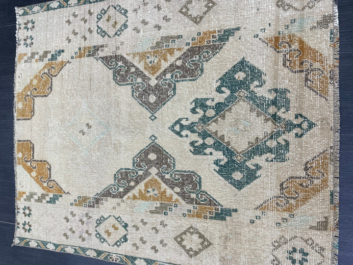 Rust Turkish Runner Rug 3' 7" x 4' 5" Hand-Knotted pattern