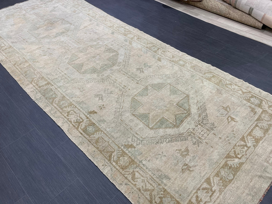 Rust Turkish Runner Rug 4' 5" x 10' 10" Hand-Knotted