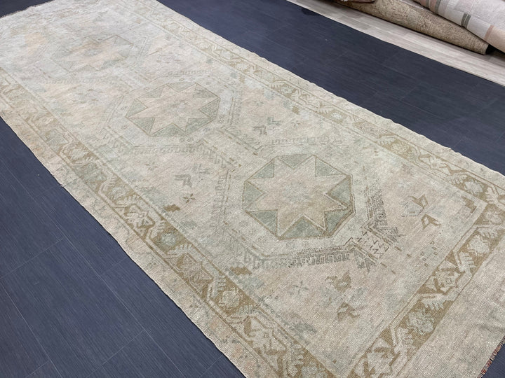 Rust Turkish Runner Rug 4' 5" x 10' 10" Hand-Knotted