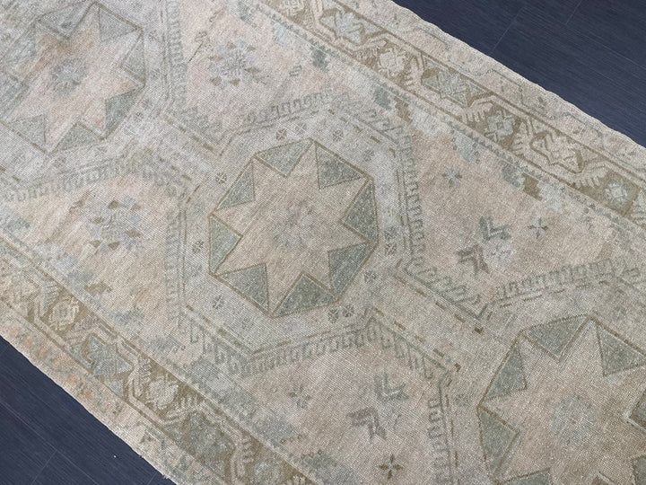 Rust Turkish Runner Rug 4' 5" x 10' 10" Hand-Knotted close-up