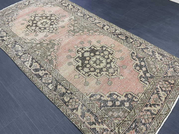Rust Turkish Runner Rug 3' 5" x 6' 10" Hand-Knotted