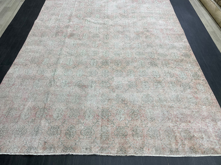 Beige Turkish Oushak Rug 7' 2" x 12' Hand-Knotted view 9