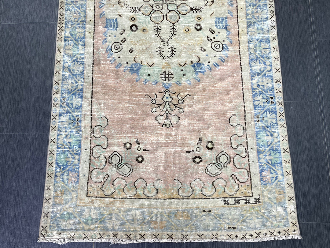 Beige Turkish Runner Rug 3' 2" x 6' 9" Hand-Knotted view
