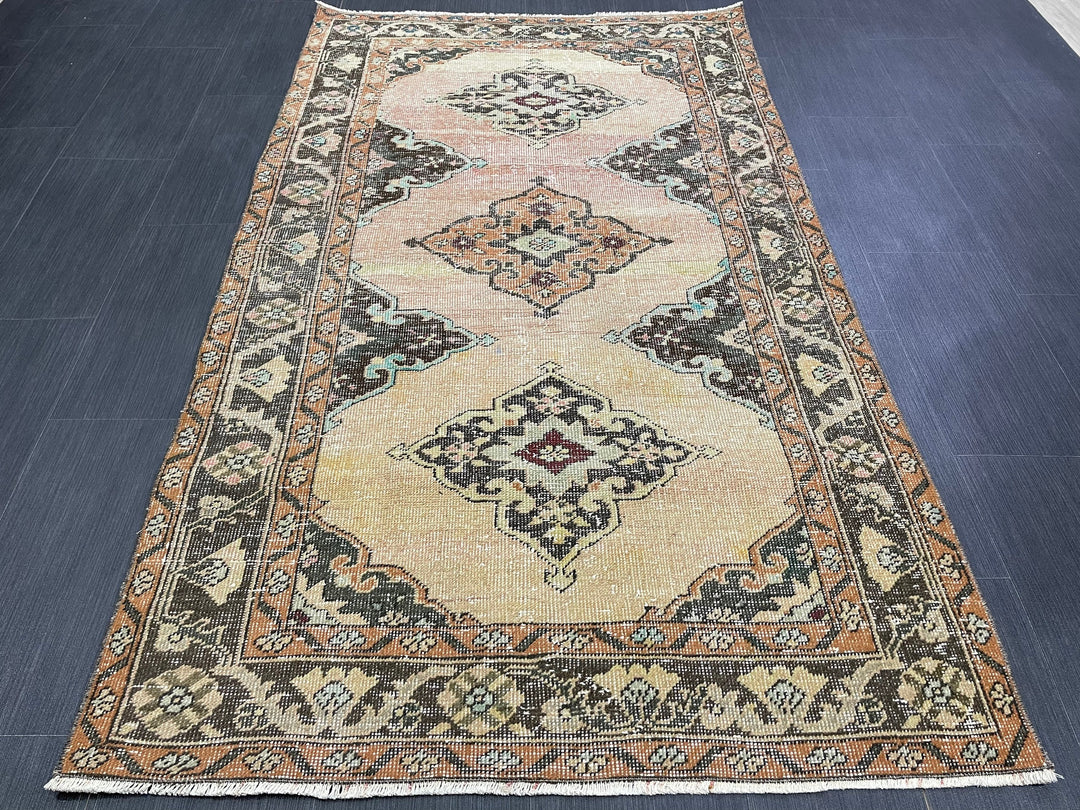 Beige Turkish Runner Rug 3' 9" x 6' 6" Hand-Knotted view