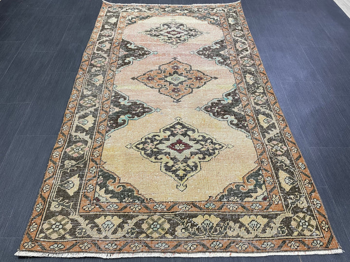 Beige Turkish Runner Rug 3' 9" x 6' 6" Hand-Knotted view
