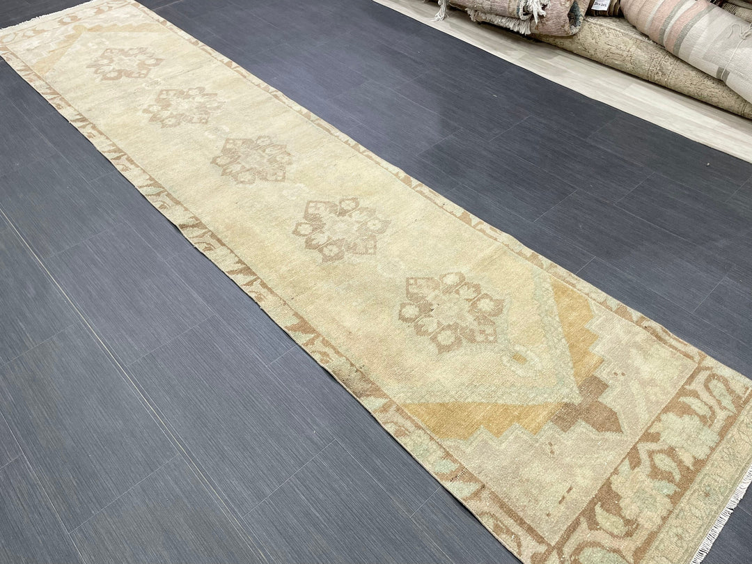Turkish Runner Rug 2' 4" x 10' 11" Hand-Knotted