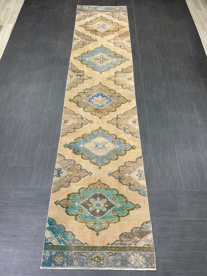 Beige Turkish Runner Rug 2' 9" x 12' 9" Hand-Knotted view