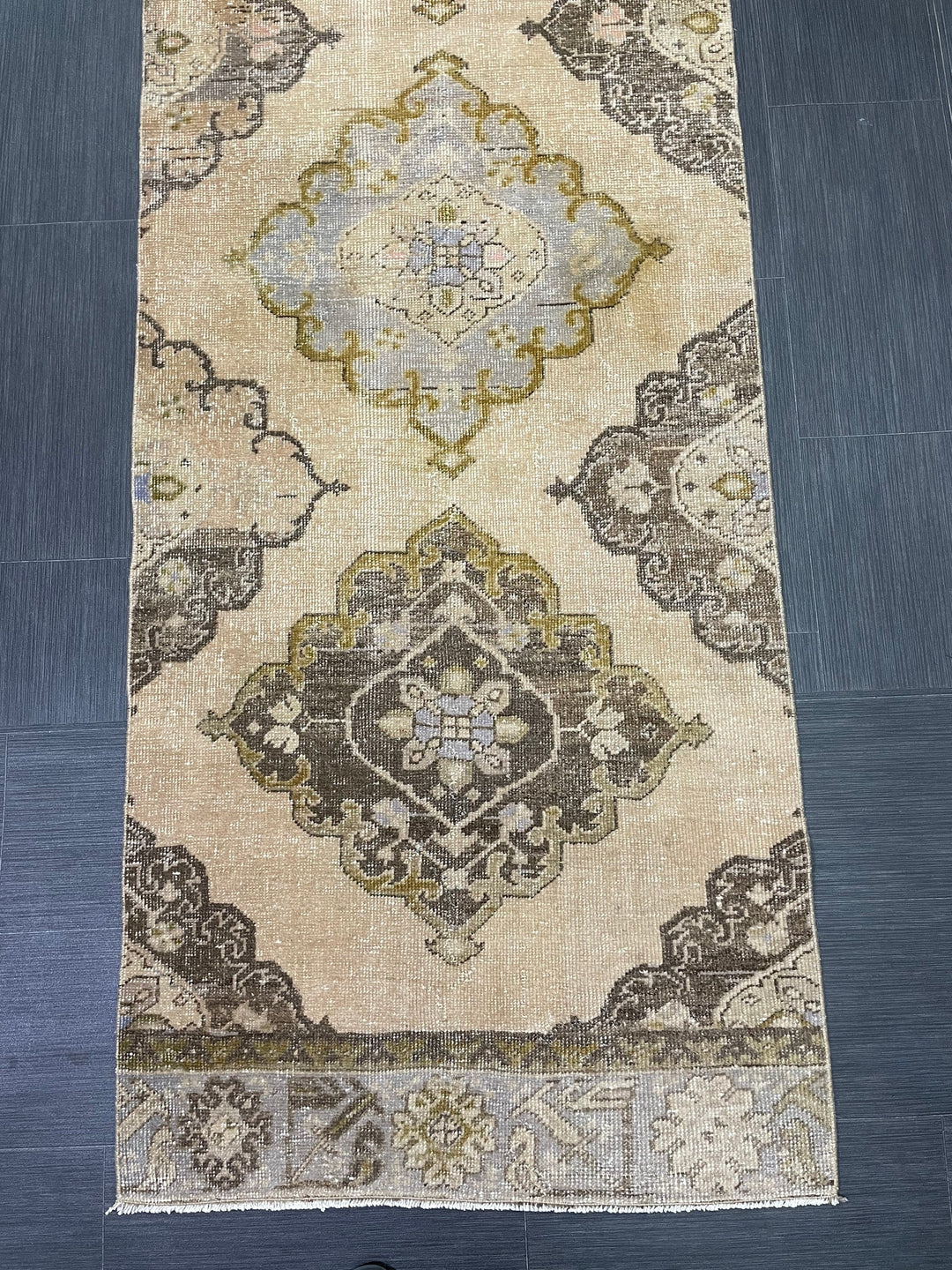 Beige Turkish Runner Rug 2' 10" x 12' 10" Hand-Knotted view