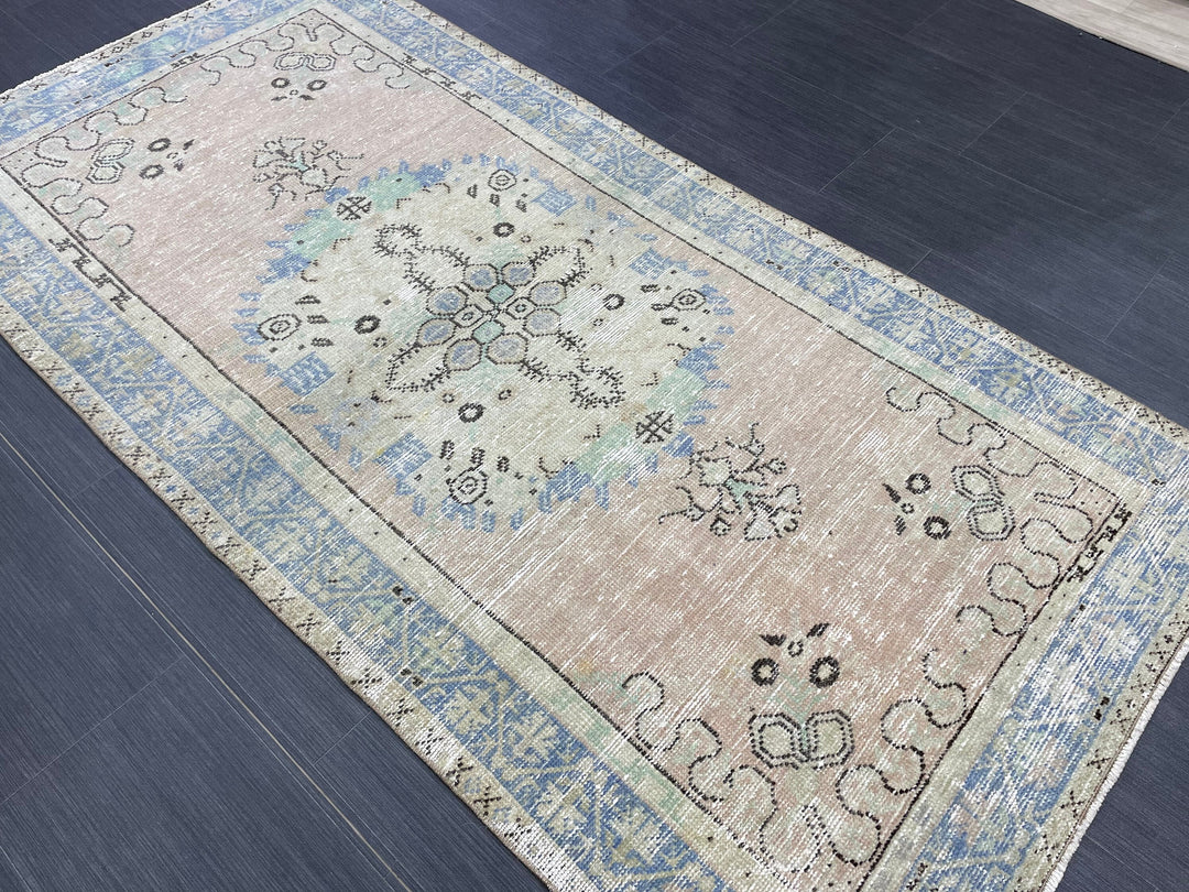 Beige Turkish Runner Rug 3' 3" x 6' 8" Hand-Knotted