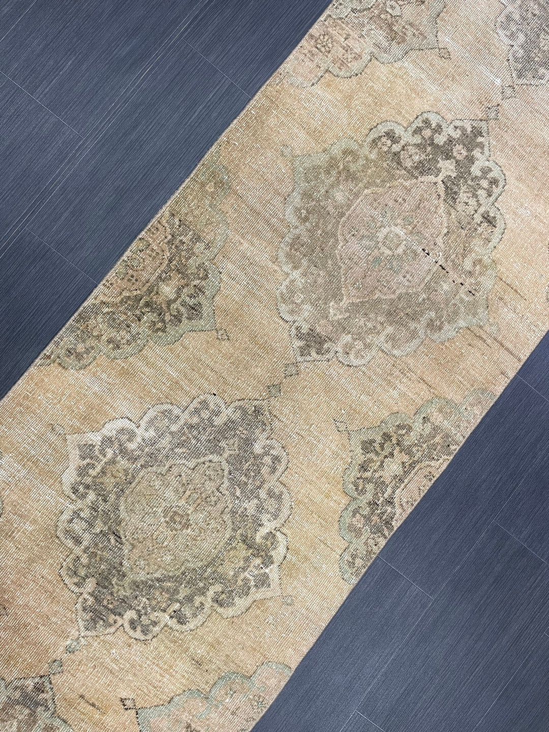 Turkish Runner Rug 2' 8" x 13' 11" Hand-Knotted detail