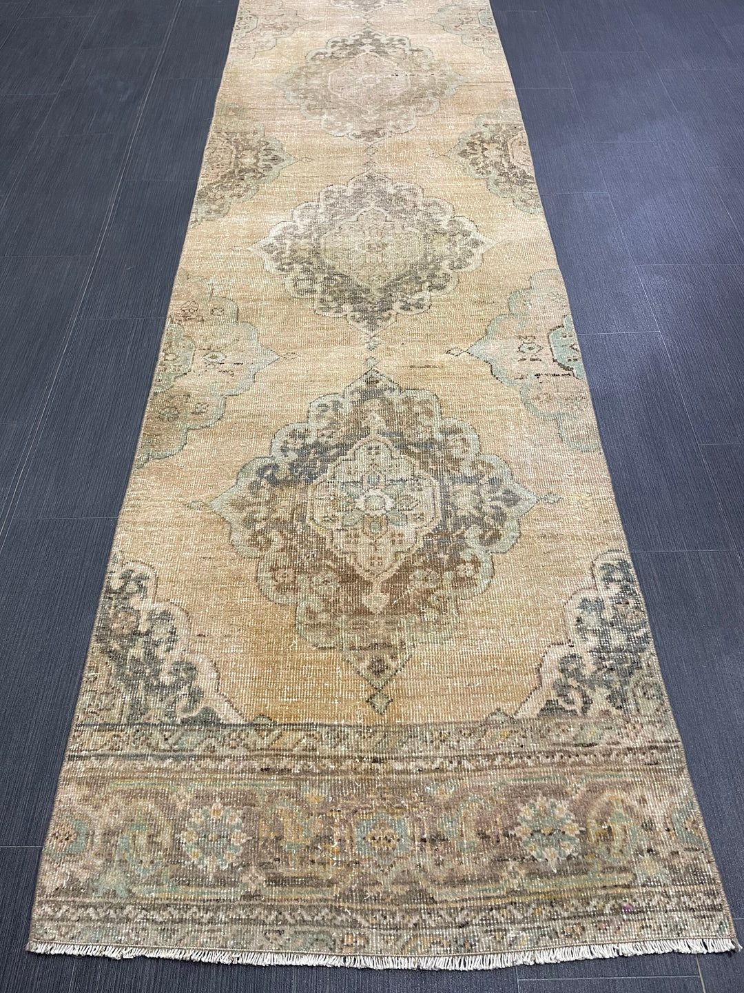 Turkish Runner Rug 2' 8" x 13' 11" Hand-Knotted texture