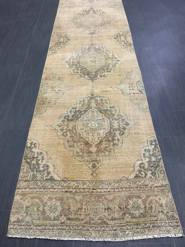 Turkish Runner Rug 2' 8" x 13' 11" Hand-Knotted texture