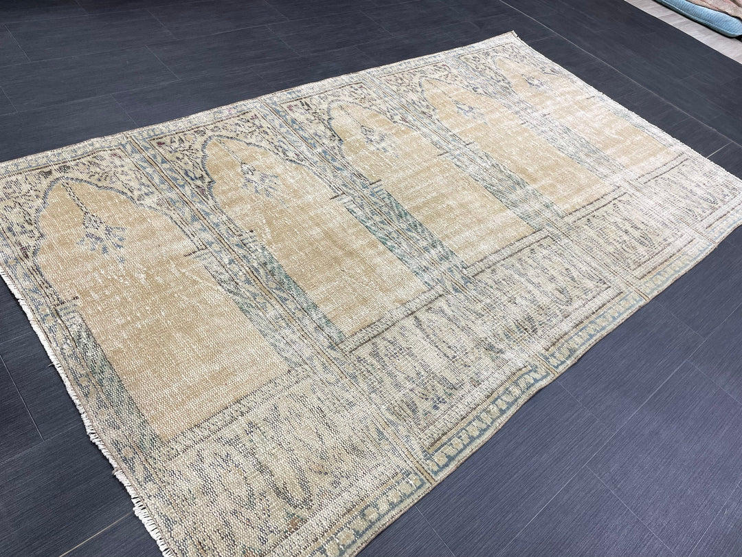 Blue Turkish Runner Rug 4' 3" x 7' 7" Hand-Knotted | No. WR61356