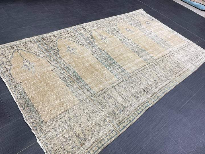 Blue Turkish Runner Rug 4' 3" x 7' 7" Hand-Knotted | No. WR61356