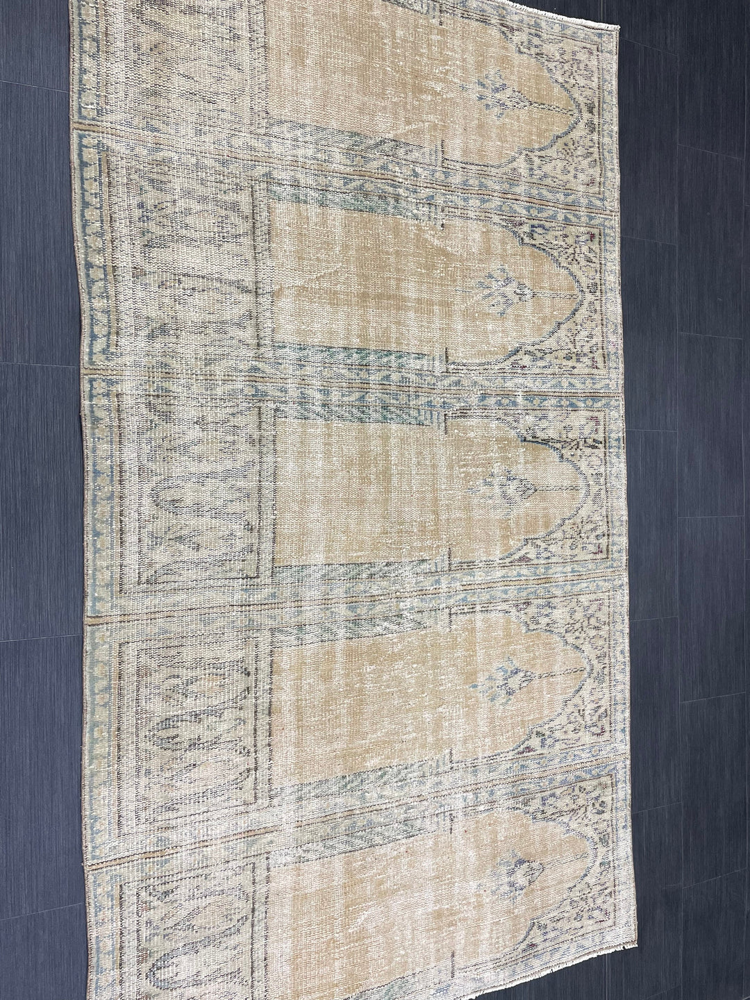 Blue Turkish Runner Rug 4' 3" x 7' 7" Hand-Knotted | No. WR61356