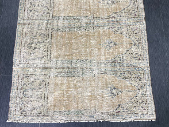 Blue Turkish Runner Rug 4' 3" x 7' 7" Hand-Knotted | No. WR61356
