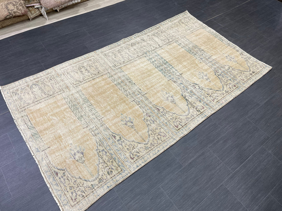 Blue Turkish Runner Rug 4' 3" x 7' 7" Hand-Knotted | No. WR61356
