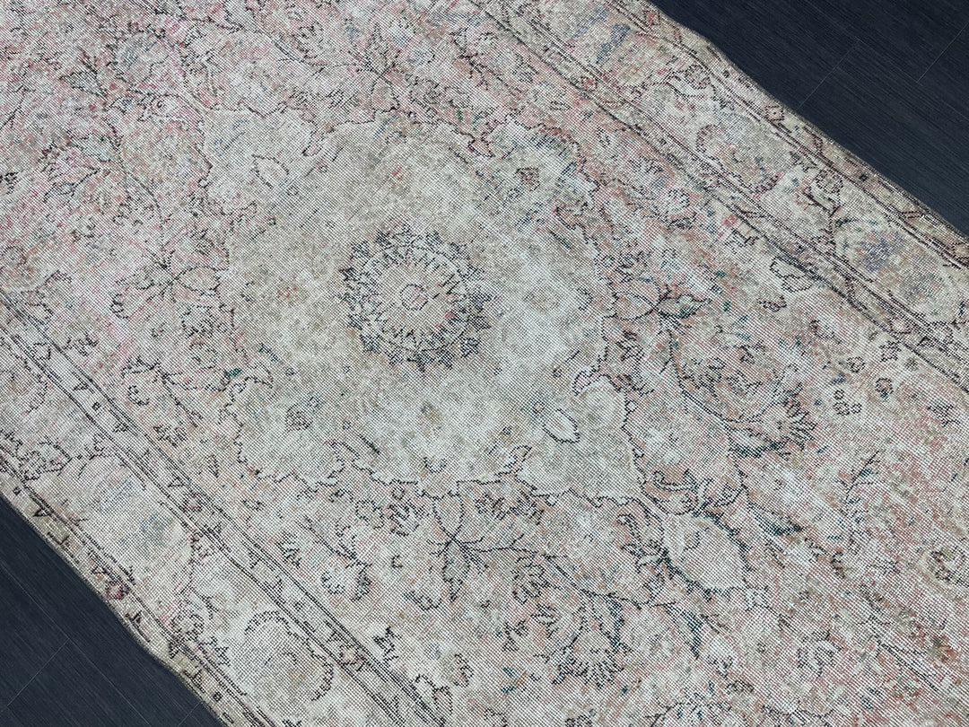 Blue Turkish Runner Rug 4' 8" x 9' 11" Hand-Knotted | No. WR14800