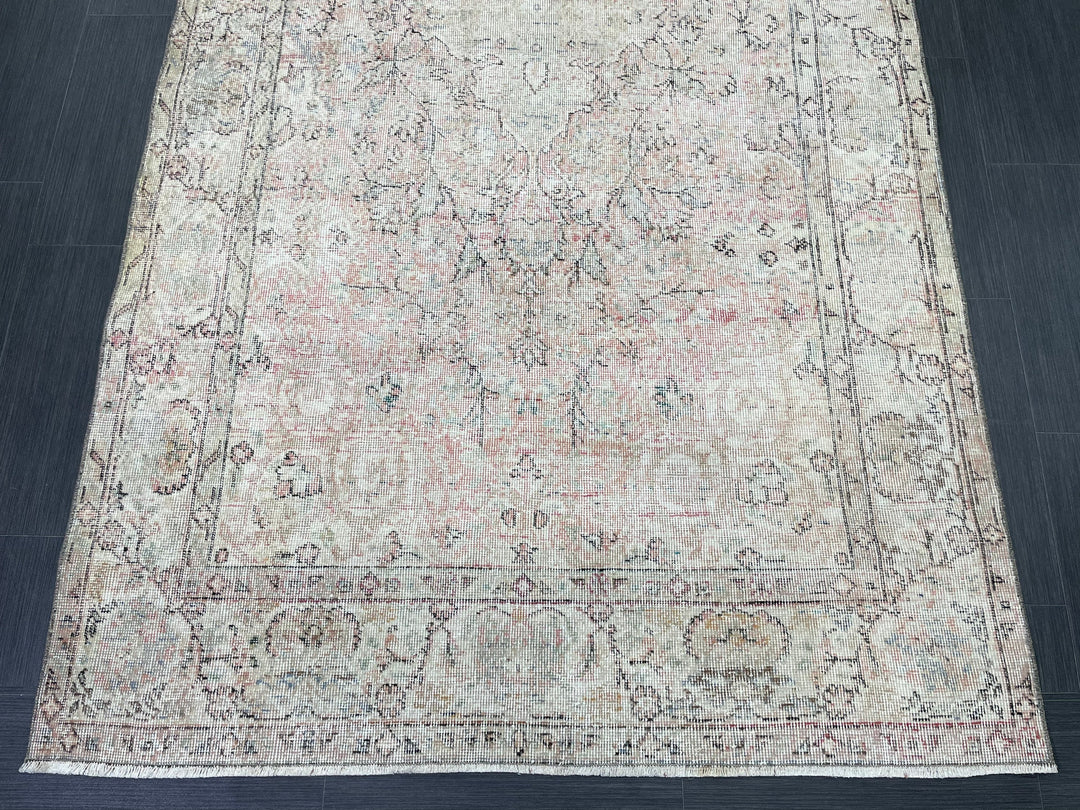 Blue Turkish Runner Rug 4' 8" x 9' 11" Hand-Knotted | No. WR14800