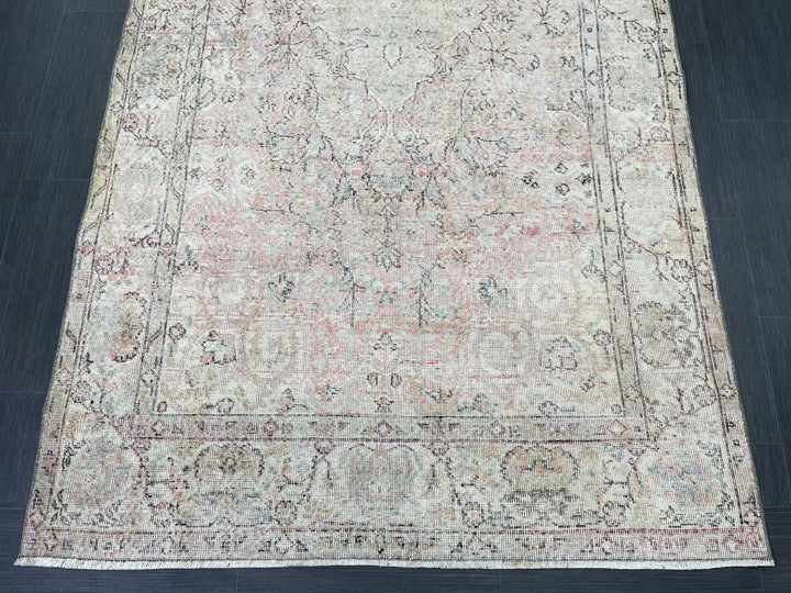 Blue Turkish Runner Rug 4' 8" x 9' 11" Hand-Knotted | No. WR14800