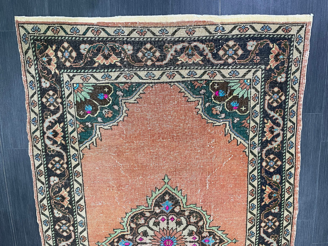 Beige Turkish Oushak Rug 3' 11" x 7' 2" Hand-Knotted view 9