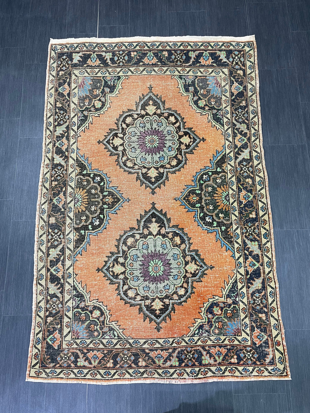 Beige Turkish Oushak Rug 4' 2" x 6' 6" Hand-Knotted view