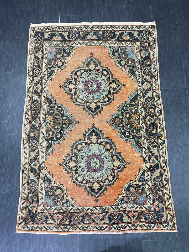 Beige Turkish Oushak Rug 4' 2" x 6' 6" Hand-Knotted view