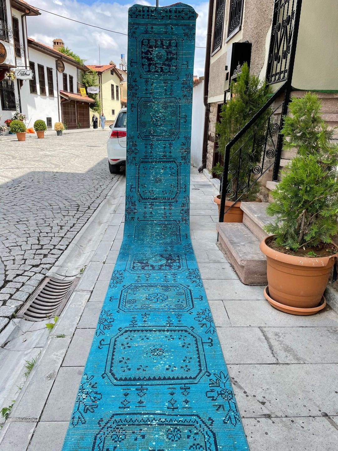 Beige Turkish Runner Rug 2' 2" x 19' 4" Hand-Knotted detail
